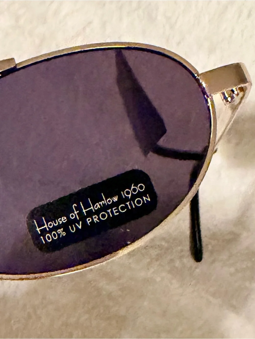 House of Harlow 1960 Gold Slim Oval Sunglasses NWT